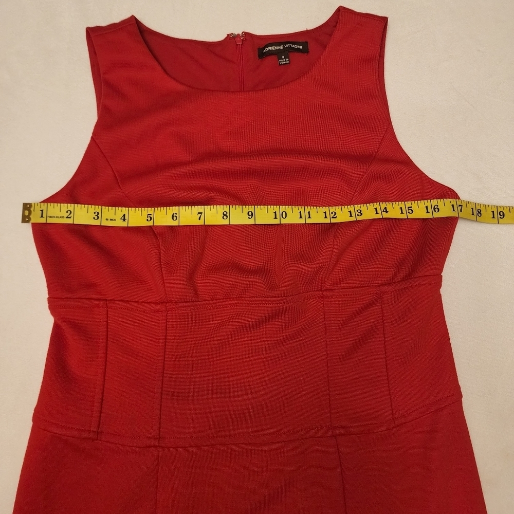Adrienne Vittadini Red Sleeveless Midi Dress Size 8 - Picture 6 of 10